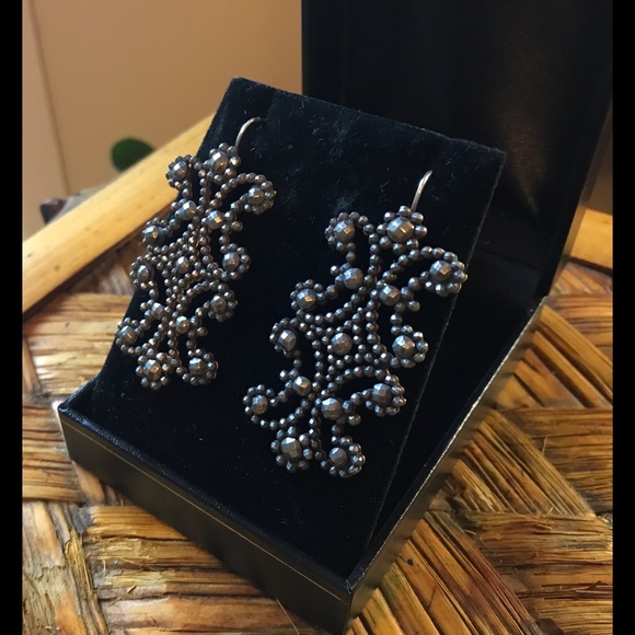 SPECTACULAR ANTIQUE CUT STEEL EARRINGS (For Pierced Lobes) - Picture 1 of 5